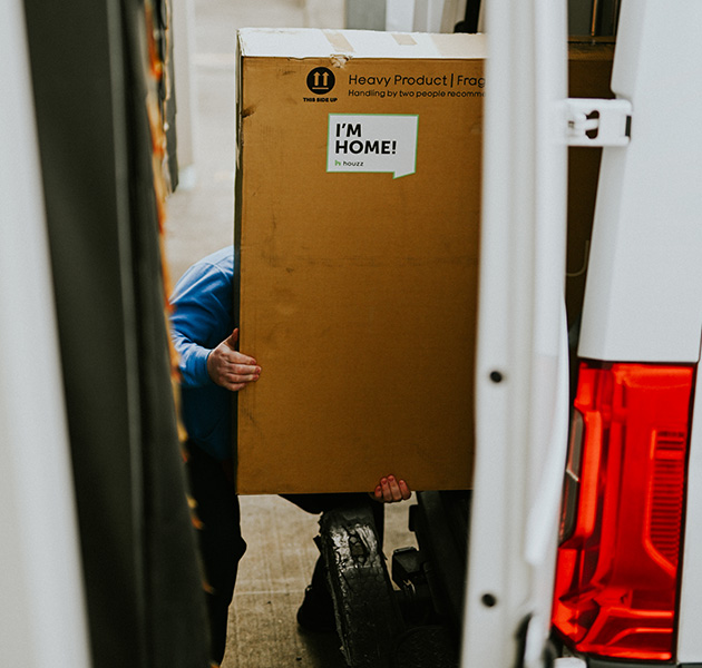 Loading box into van