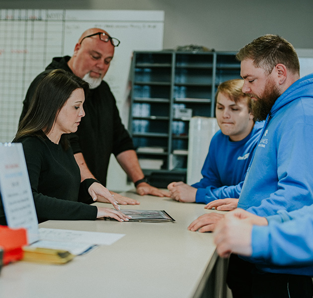 Planes employees helping customers